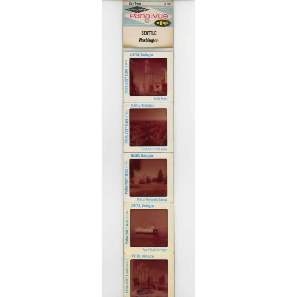 Vintage GAF Pana-Vue Slides Seattle Washington Travel USA Lot of 5 S198‎